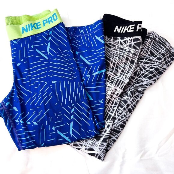 Nike Pro cool tracer print compression capri and angle graphic Capri Small - Picture 2 of 12